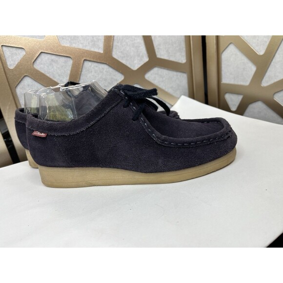 CLARKS 15260 Padmora Wallabee Leather Suede Crepe Sole Shoes Shootie Navy 9 Wmn - Picture 1 of 12
